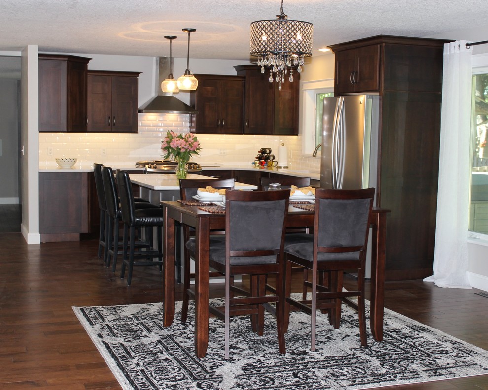 Bettendorf, IA Kitchen in Dark Mocha With Painted Gray