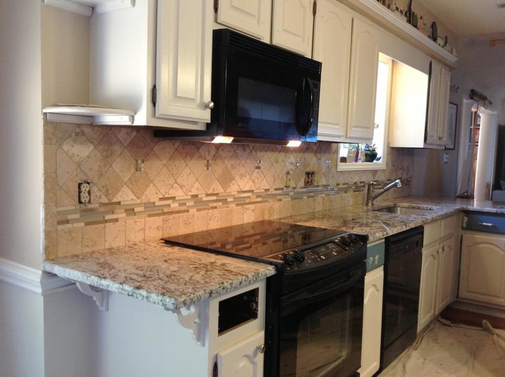 Bianco Antico Granite Countertop Color Examples - Traditional - Kitchen ...