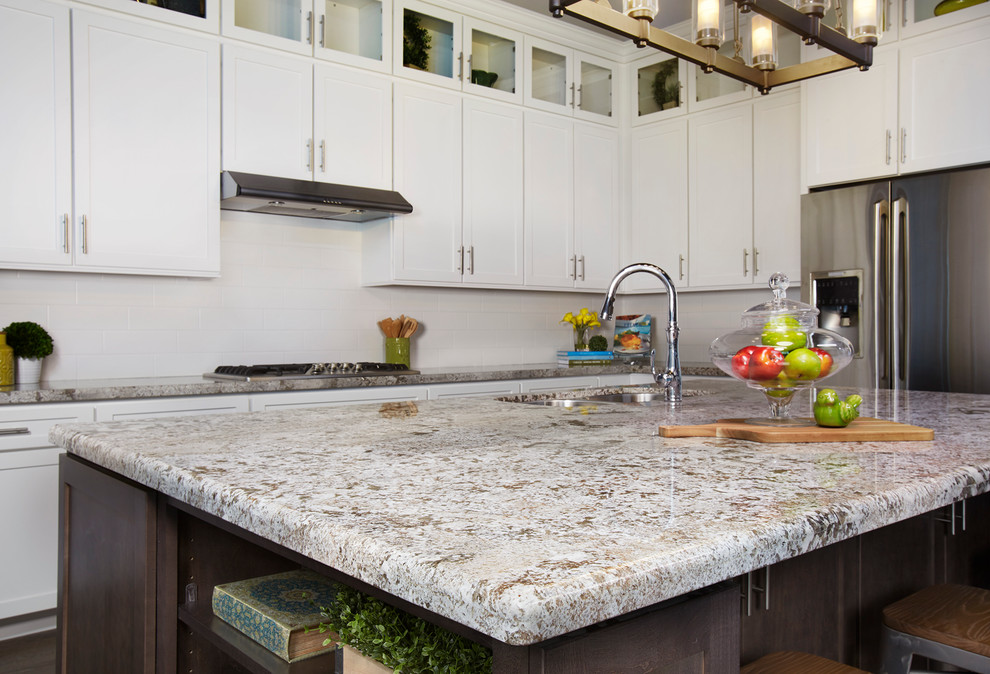 Bianco Antico Granite Kitchen Island Countertop - Contemporary