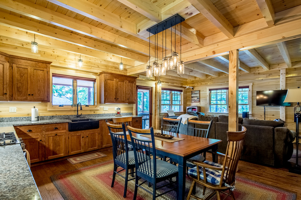 Design ideas for a rustic kitchen in Charlotte.