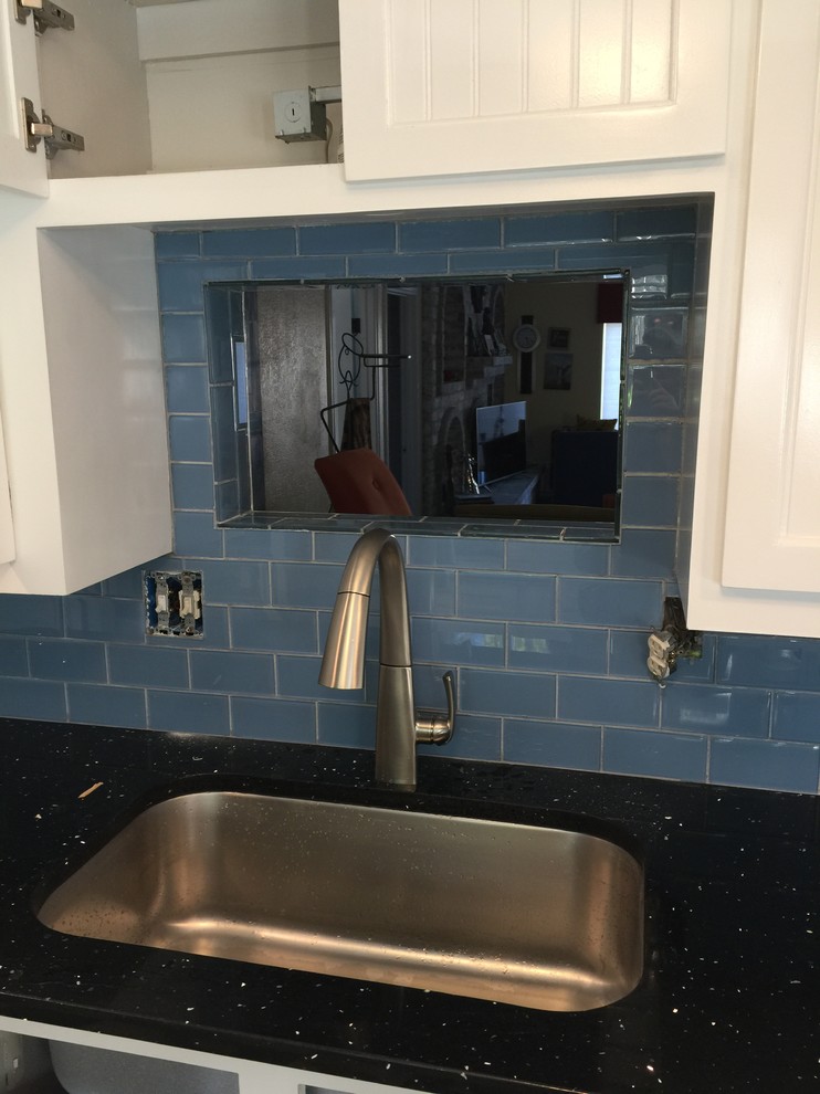 Black and Blue Kitchen Transitional Kitchen Houston by Joanna