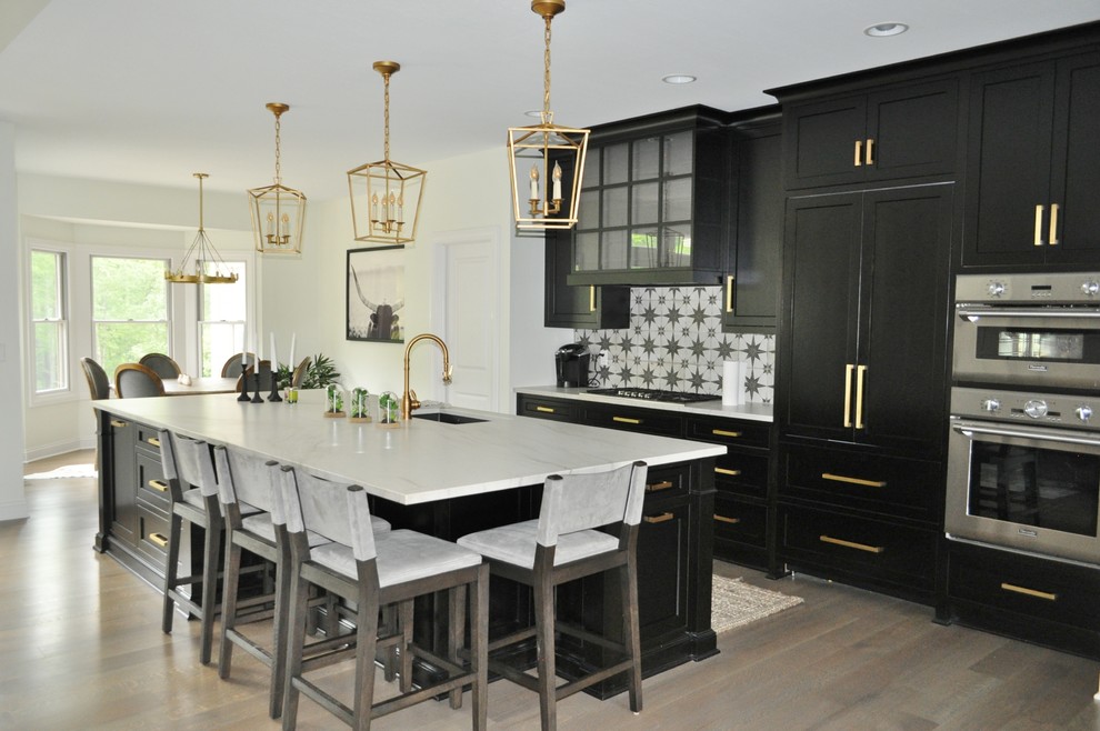 Black and Gold Transitional Kitchen Columbus by Miller
