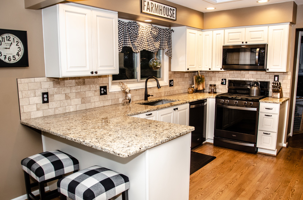Black and White Buffalo Check Kitchen Remodel Farmhouse Kitchen