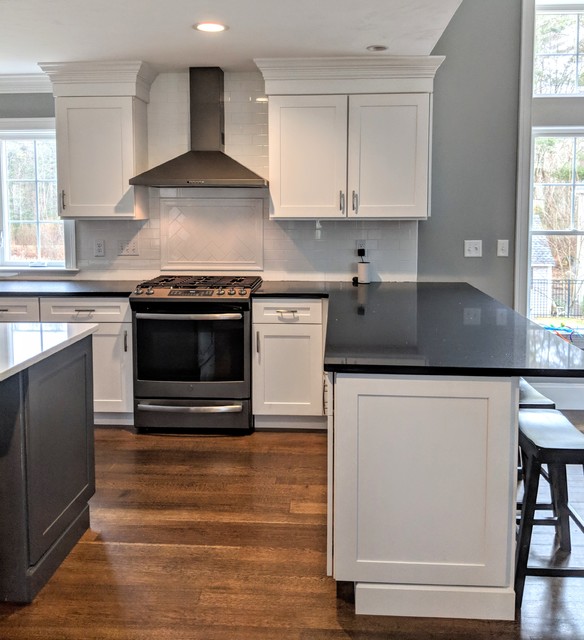Black and White Kitchen Update Transitional Kitchen Boston by
