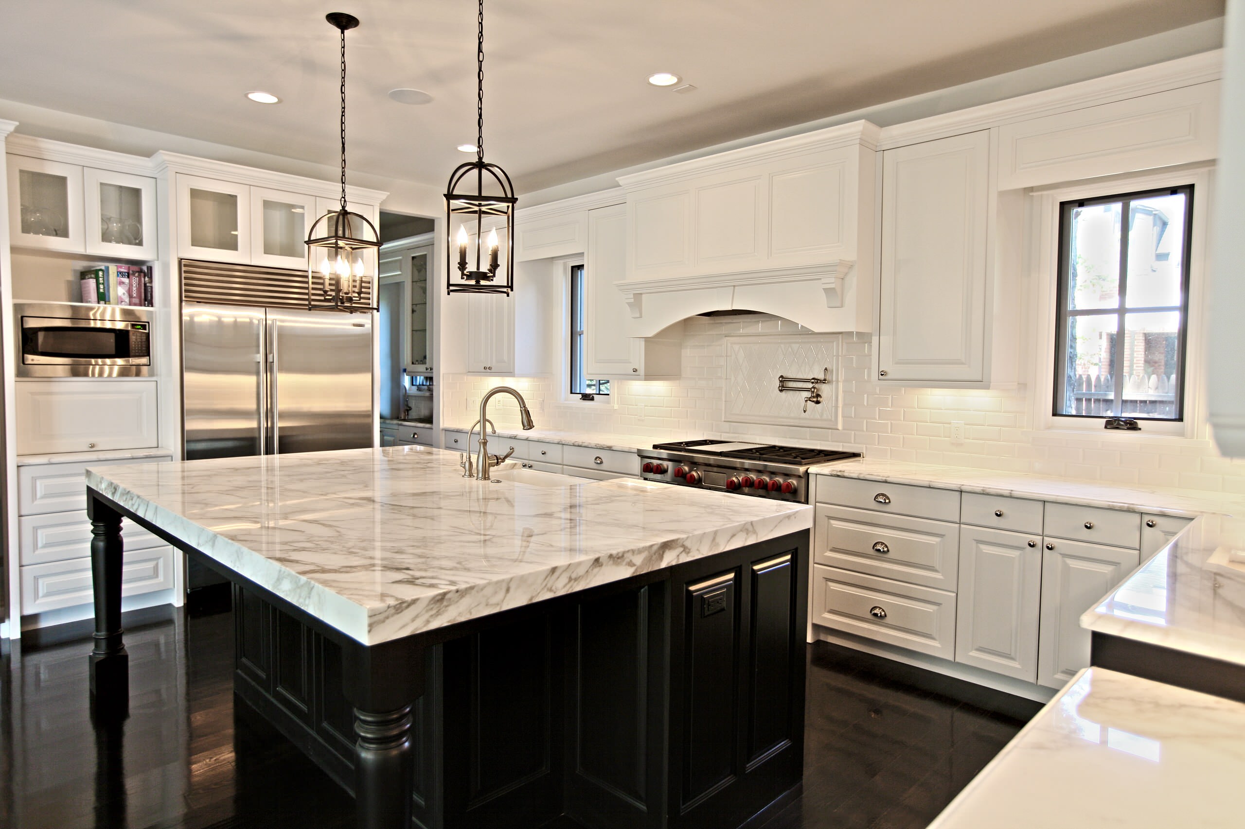 White Marble Kitchen Houzz