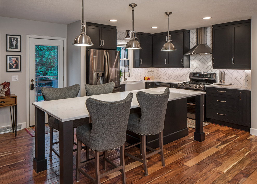 Black Transitional Kitchen Omaha by Tangerine Designs