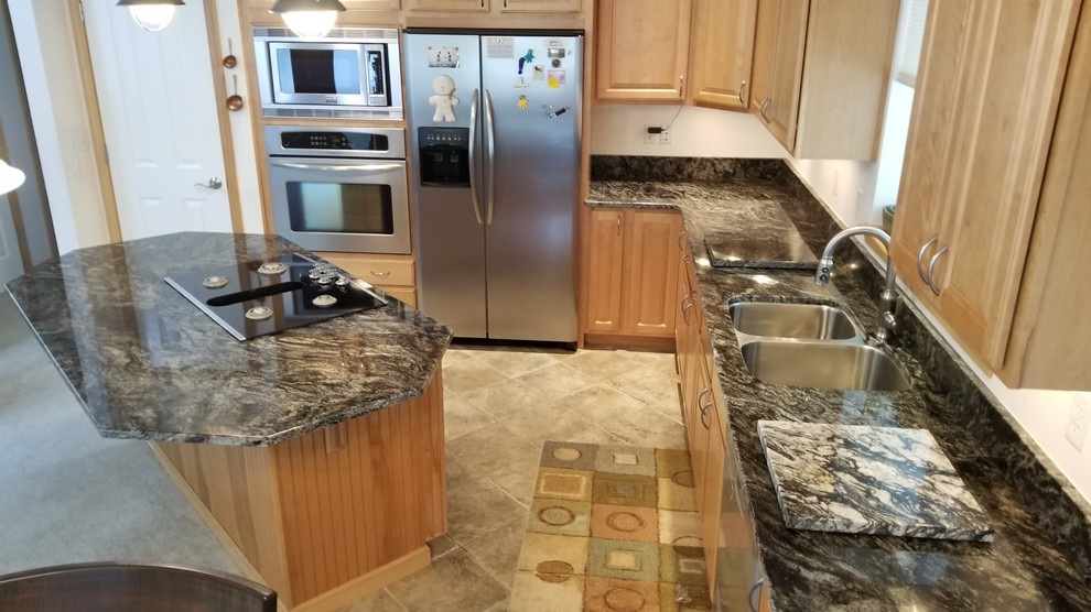 black forest granite countertops with white cabinets