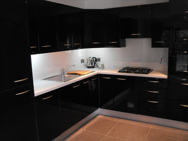 Black High Gloss Kitchen - Moderne - Cuisine - Dublin - par Conbu Interior  Design | Houzz