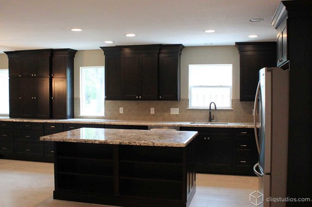 Black Kitchen Cabinets Traditional Kitchen Houston By Cliqstudios