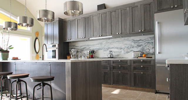 Stunning Stain Colors For Kitchen Cabinets, Light Grey Stained Oak Cabinets