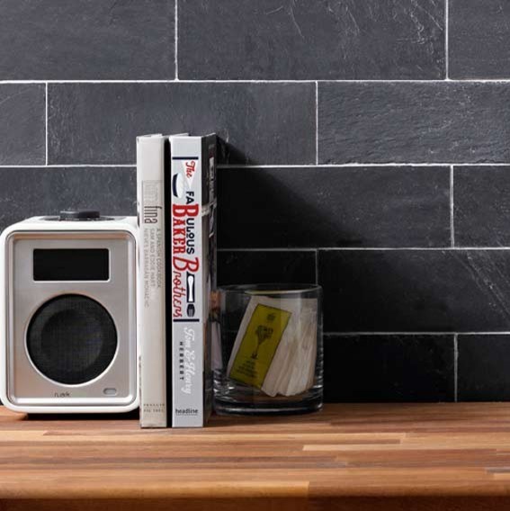 Black Slate Brick Natural Tiles Modern Kitchen Other by The