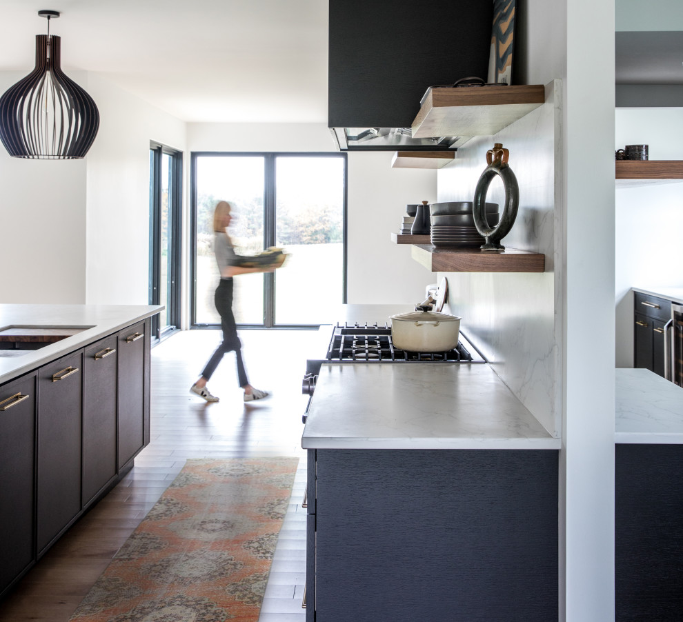 Design ideas for a contemporary kitchen in Portland Maine.