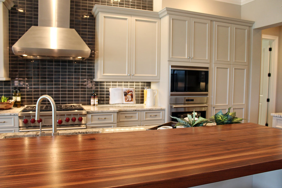 Black Walnut Butcher Block Countertop Traditional Kitchen
