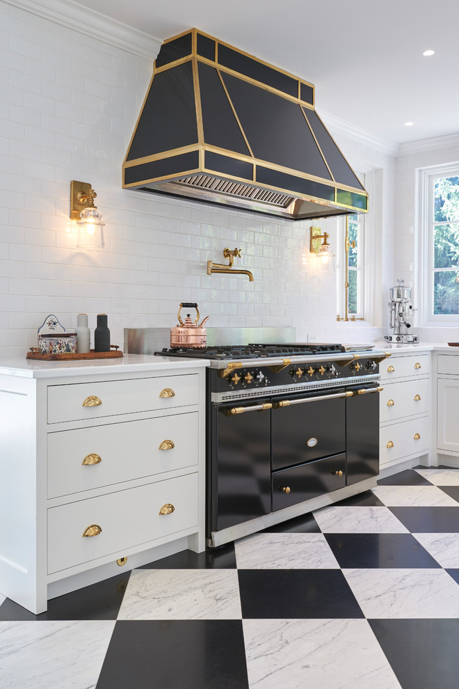 Black, White & Gold - Transitional - Kitchen - New York - by Fordham ...