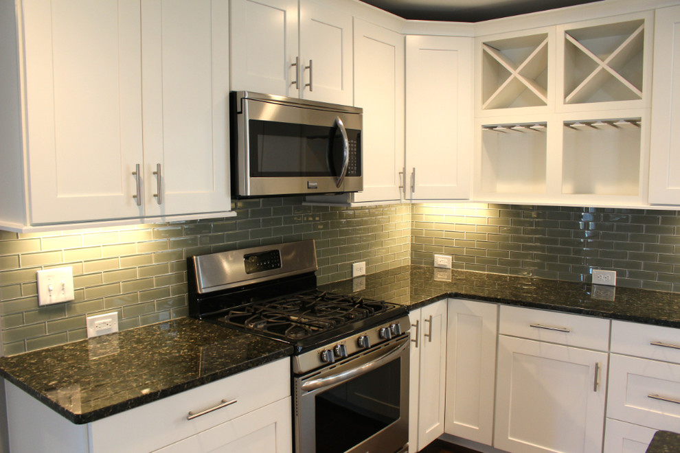 Bliss Elements 2x6 Glass Tile Smoke Contemporary Kitchen