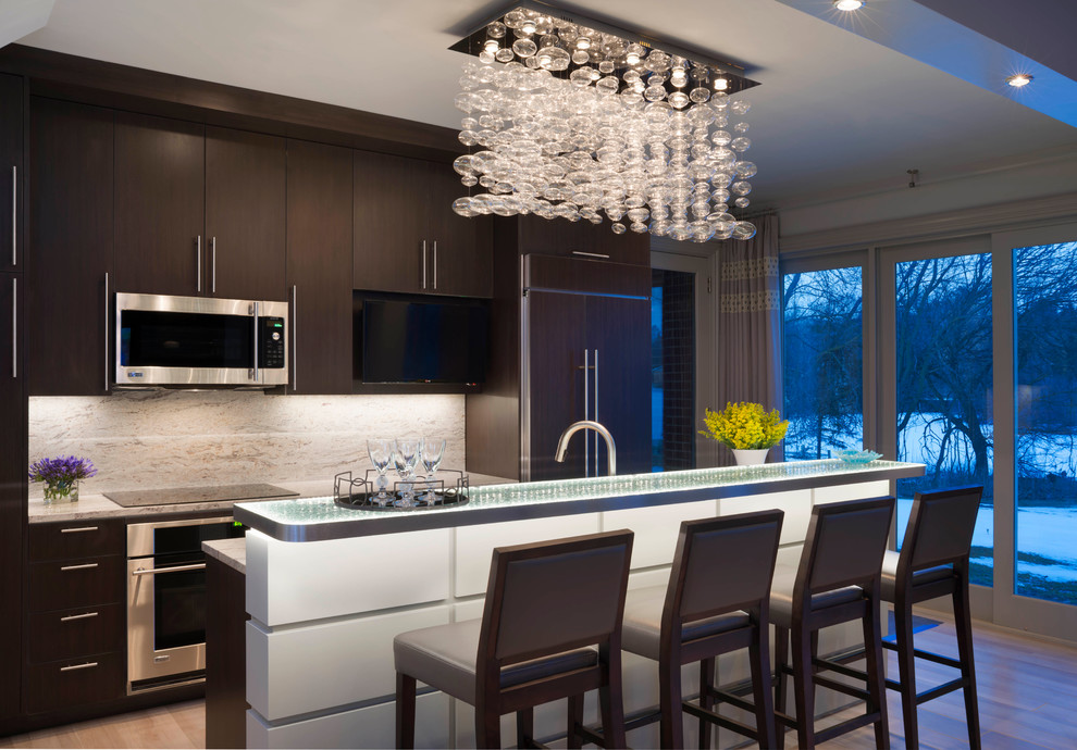 Photo of a contemporary kitchen in Detroit.