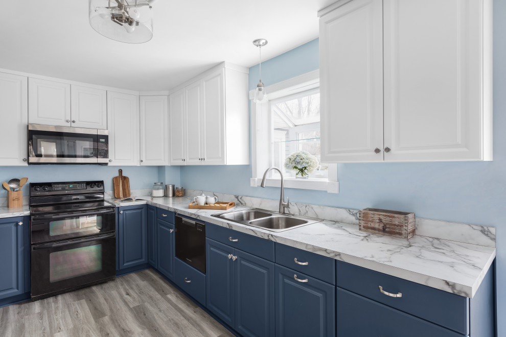 Blue & White with Grey Details Traditional Kitchen New