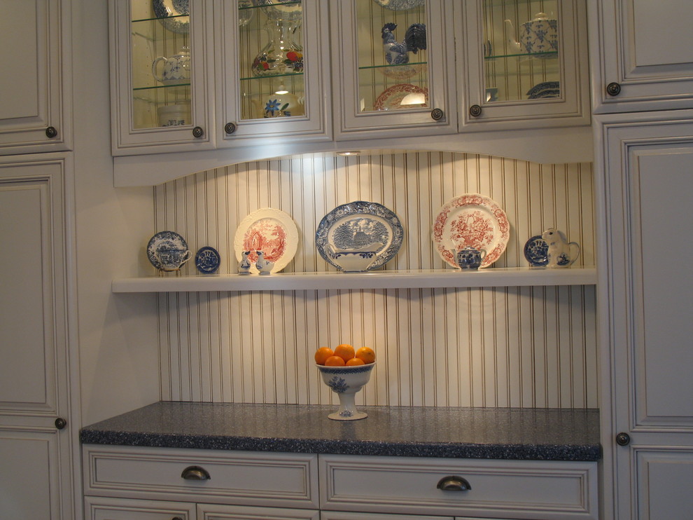 Blue and White Country Kitchen Farmhouse Kitchen Other by