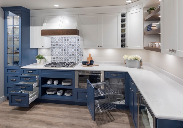 Blue and White Country Kitchen - Country - Kitchen - Vancouver - by ...