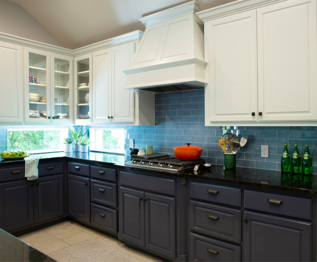 Blue and White Kitchen Painting Updates this Tuscan Kitchen