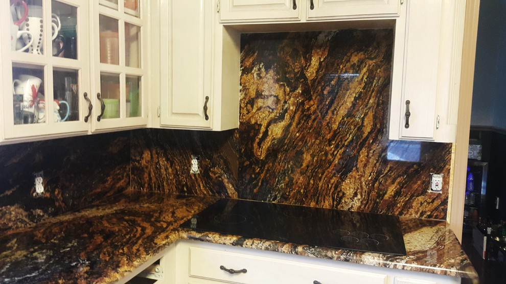 Blue Fire, Burleson TX Rustic Kitchen Dallas by DFW Stoneworks