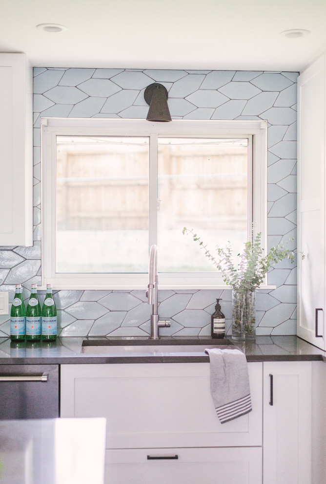 Blue Picket Kitchen Backsplash Transitional Kitchen Denver by