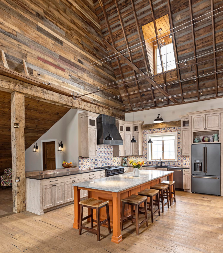 Bold Barn Revival in Dexter, Michigan - Farmhouse - Kitchen - Detroit ...