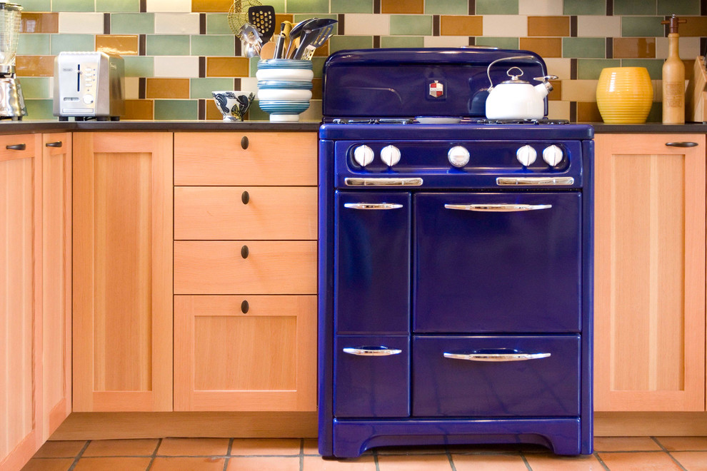 Bold Blue Stove Contemporary Kitchen San Francisco by Aaron Gordon Construction, Inc