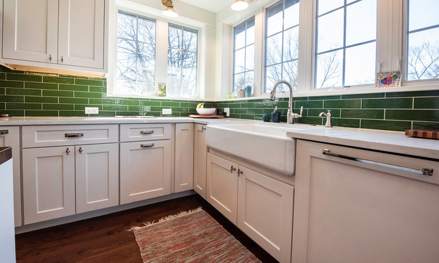 Bold White and Green Kitchen - Traditional - Kitchen - Other - by ...