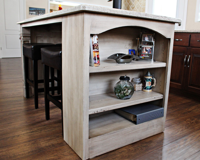 Bookcase Island Counter Contemporary Kitchen Detroit by