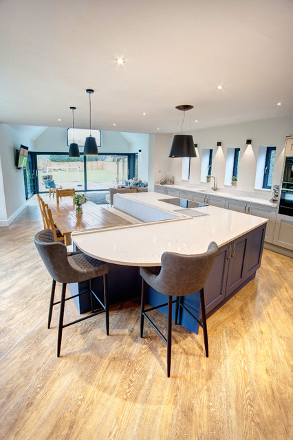 Booth Seating Island Shaker Kitchen Contemporary Kitchen Other By Bespoke Interiors Houzz Uk