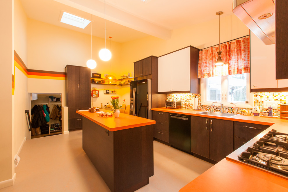 Brady Bunch Kitchen Midcentury Kitchen Boston by iKitchens Etc