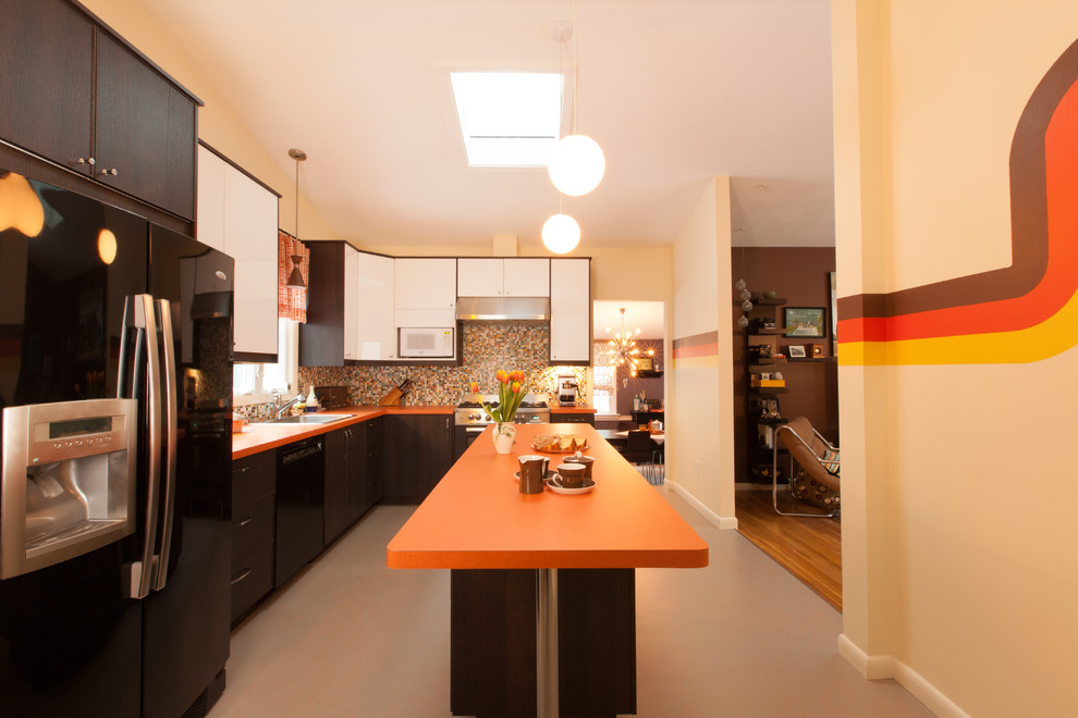 Brady Bunch Kitchen Midcentury Kitchen Boston by iKitchens Etc