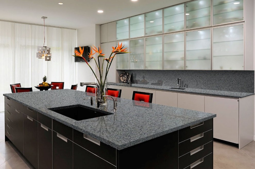 Brazilian Luna Pearl Granite Kitchen Modern Kitchen Baltimore By Stone Action Houzz