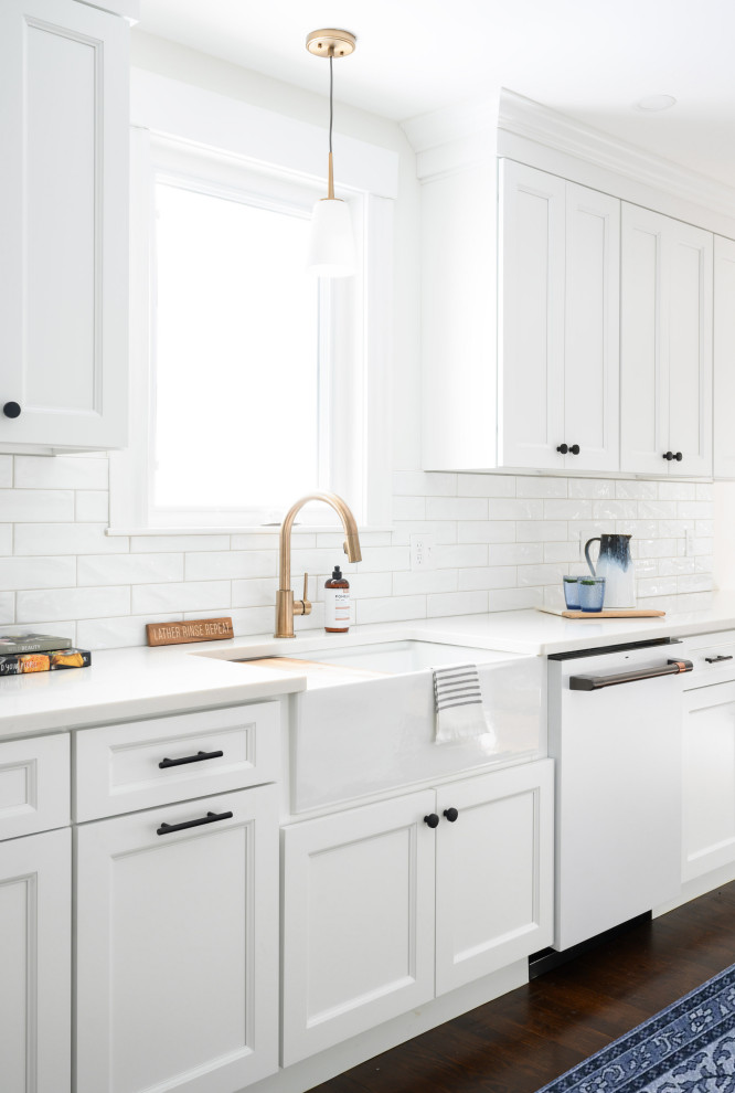 Bright White Kitchen & Bath Renovation - Transitional - Kitchen ...