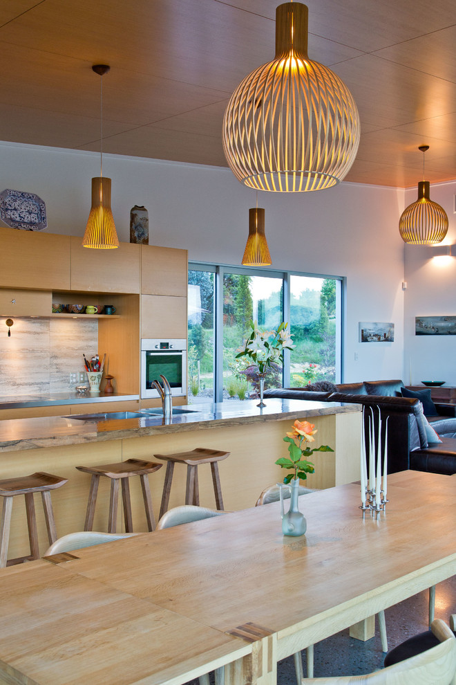 Example of a trendy kitchen design in Dunedin
