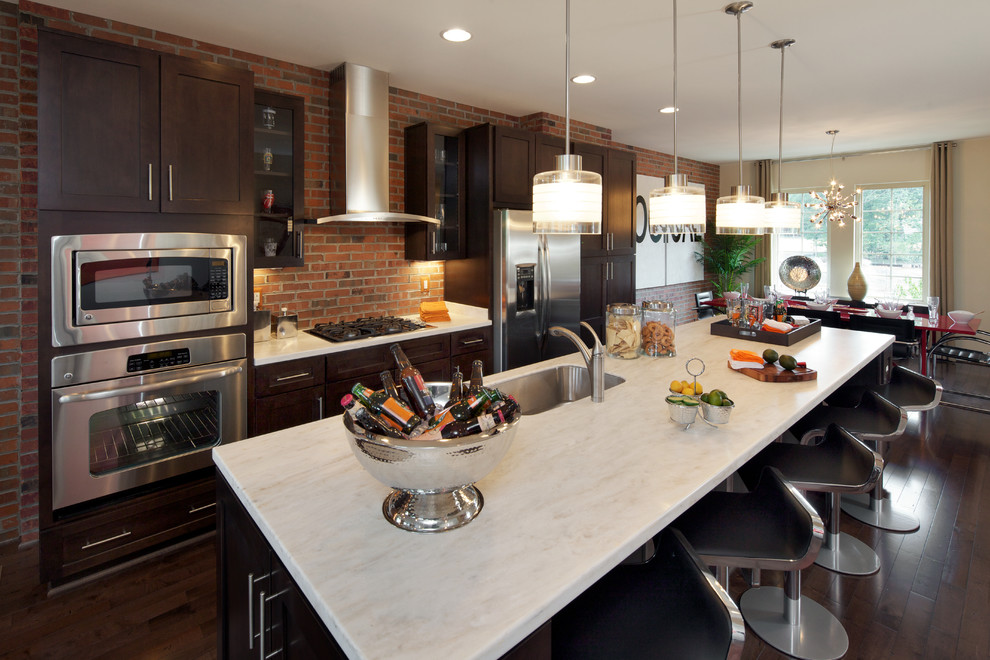 Kitchen - contemporary kitchen idea in DC Metro with shaker cabinets