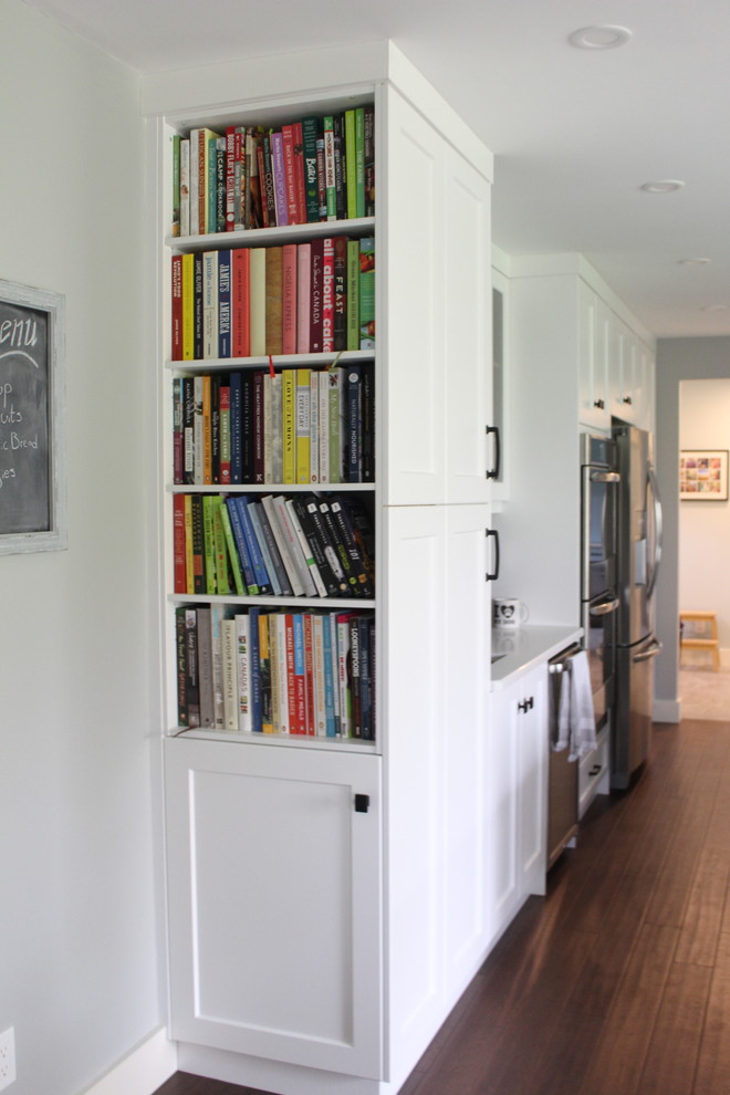 Builtin Bookcase in Kitchen Farmhouse Kitchen Toronto by Four