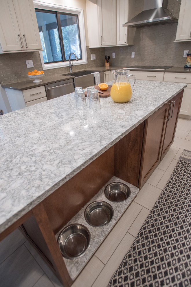 Builtin Dog Bowls Transitional Kitchen Denver by McKinley