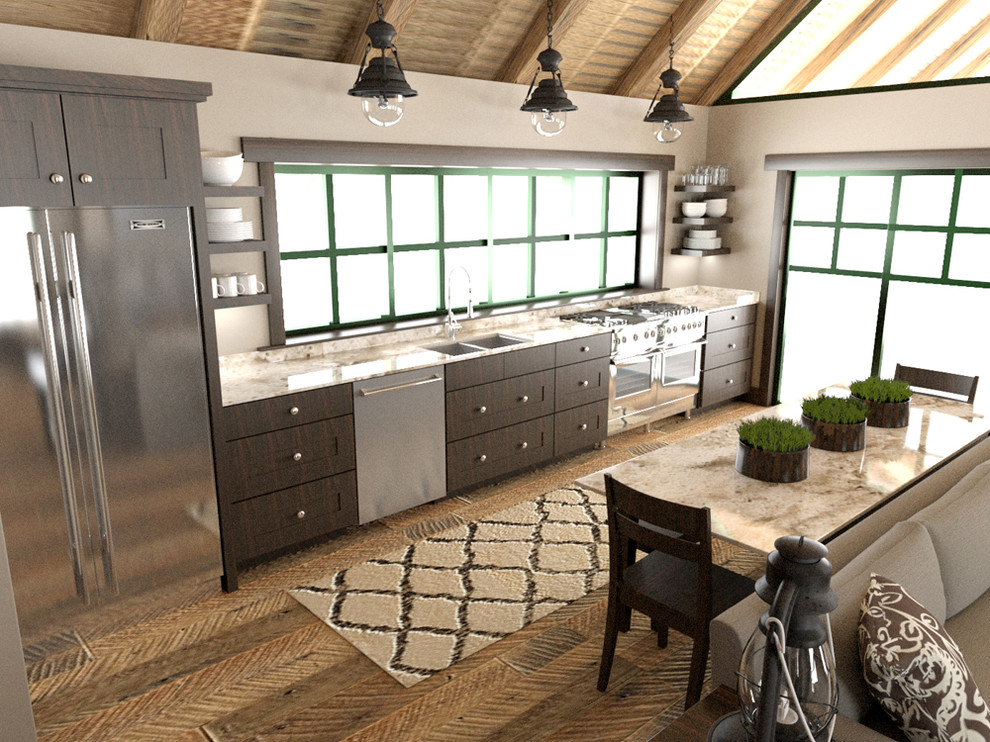 This is an example of a rustic kitchen in Salt Lake City.