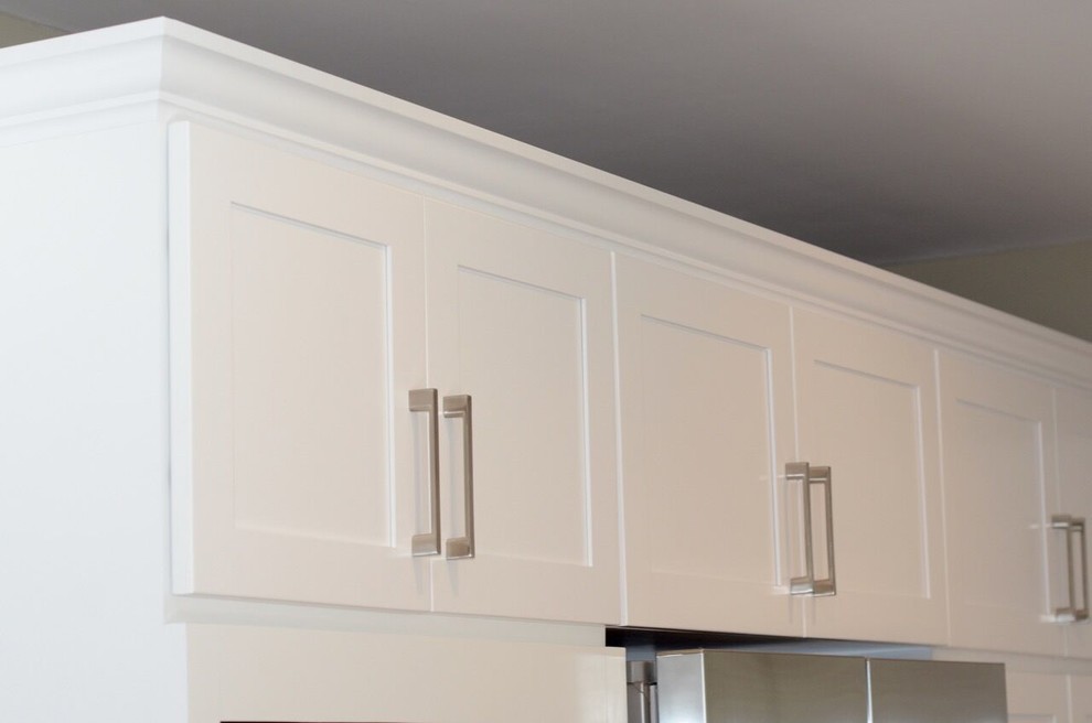 Cabinet Refacing Done in Maple With a Satin White Finish ...
