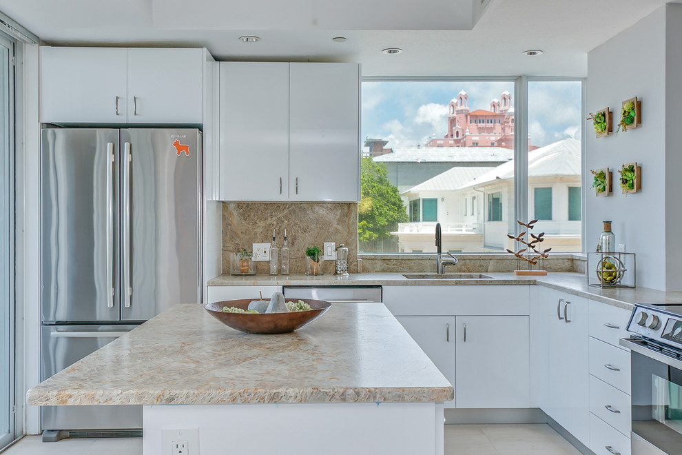 Photo of a beach style kitchen in Tampa.