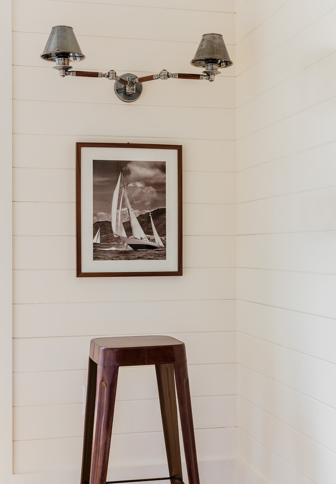 Example of a transitional kitchen design in Boston