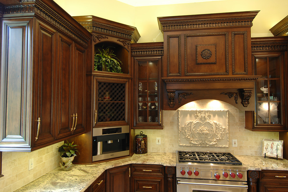Carved Wood Highly Detailed Traditional Ornate Kitchen Traditional