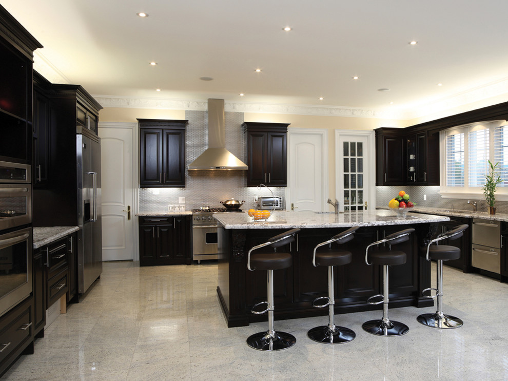 Example of a tuscan kitchen design in Los Angeles