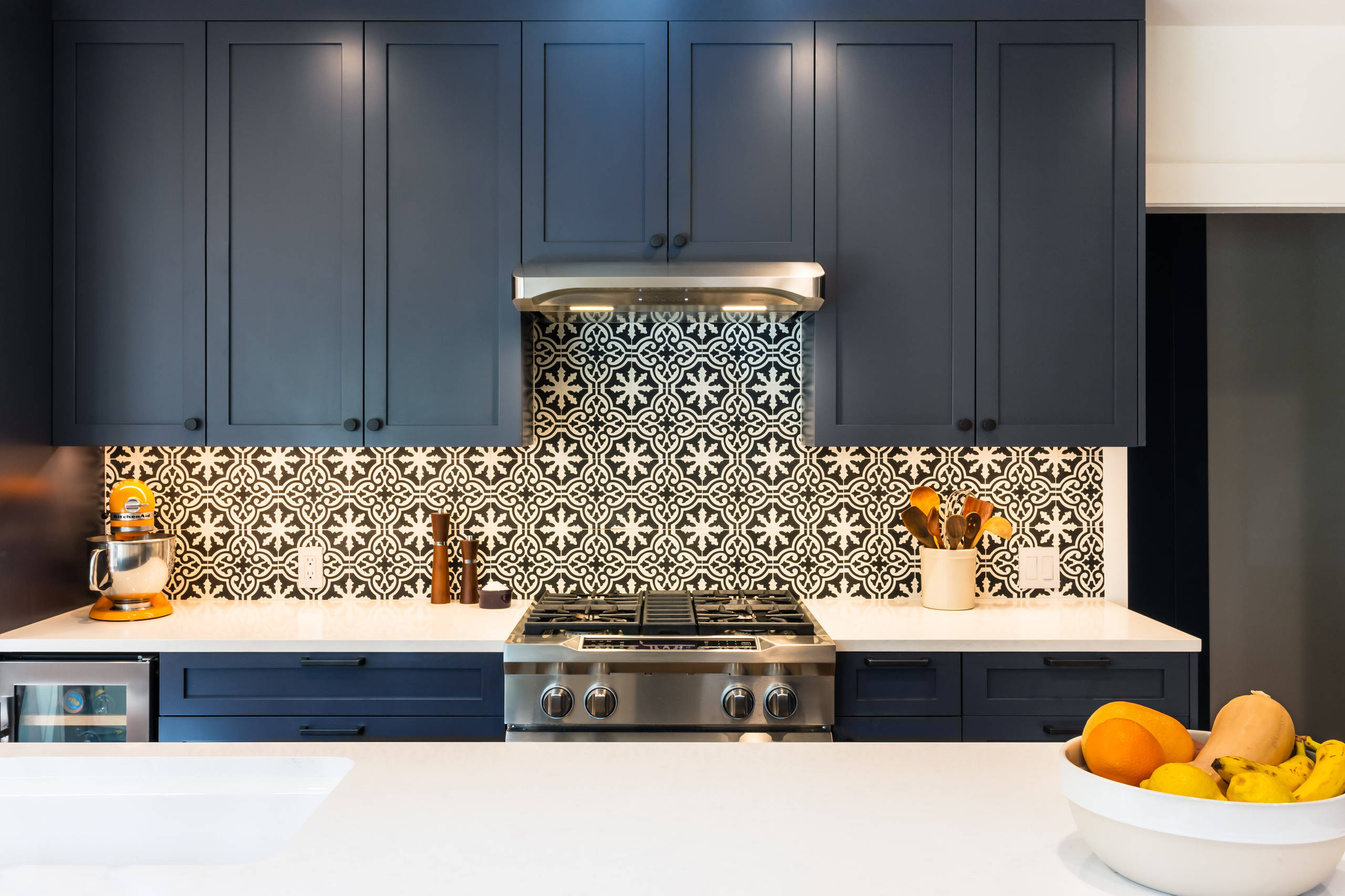 cement tile backsplash