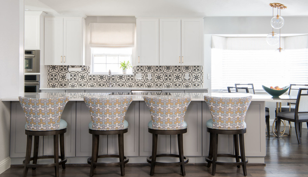 Cement Tile Backsplash Transitional Kitchen Dallas by Presidio