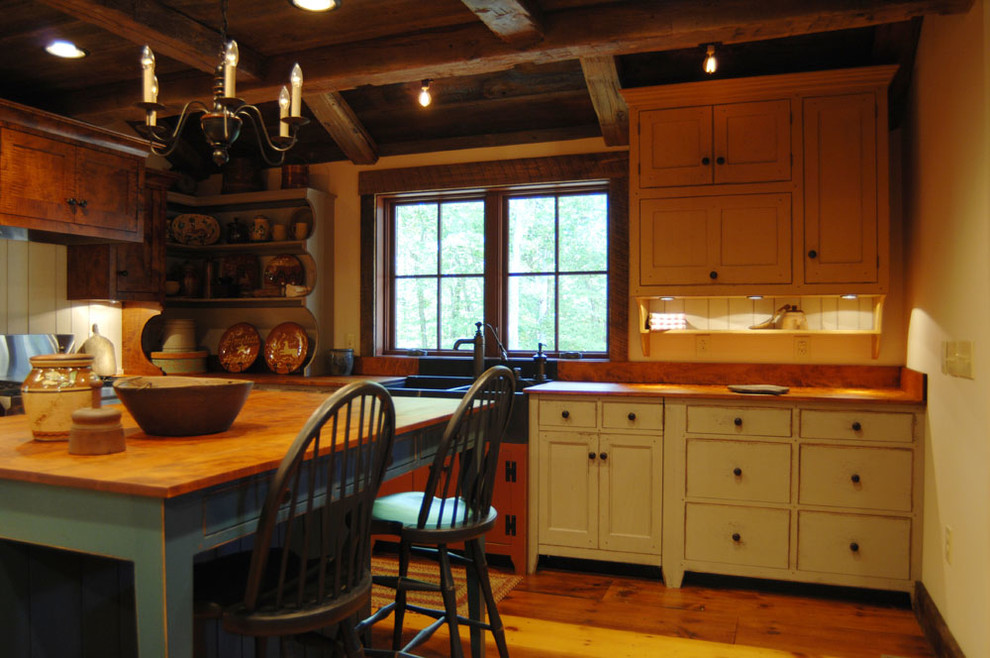 Central Kentucky Log Cabin Primitive Kitchen Eclectic Kitchen