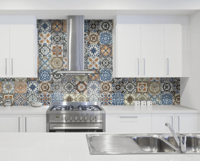 Ceramic, Natural Stone & Porcelain Tile Contemporáneo Cocina