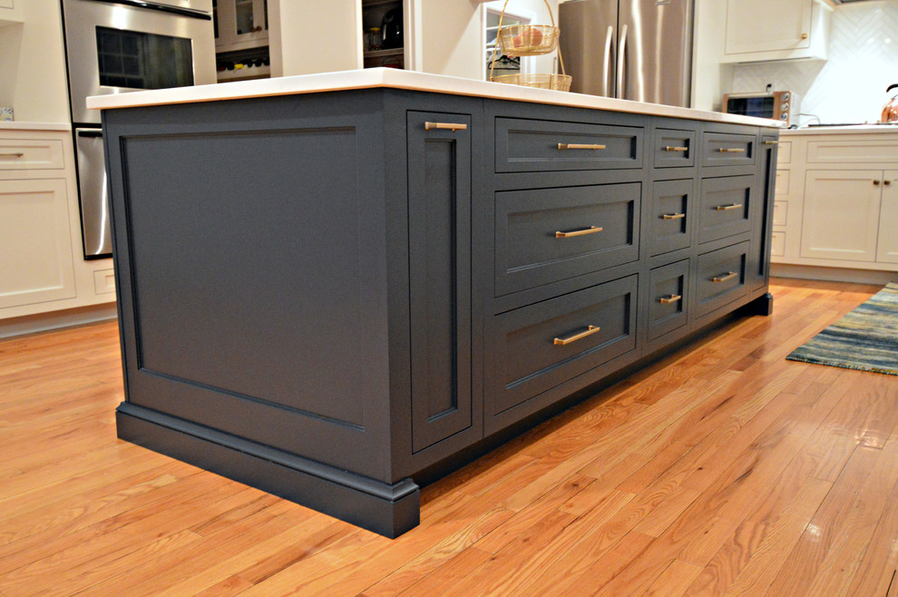 Chappaqua NY Custom White & Navy w/ Honey Bronze